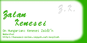 zalan kenesei business card